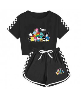 Kuromi Cinnamoroll Boys And Girls T-shirt Shorts Printed Sports Suit Sanrio Pajamas Sets