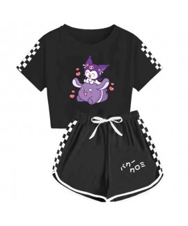 Kuromi Boys And Girls T-shirt Shorts Printed Sports Multi-color Pajamas Set