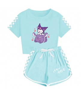 Kuromi Boys And Girls T-shirt Shorts Printed Sports Multi-color Pajamas Set