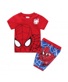 Summer Short-Sleeved Shorts Two-Piece Set Spider-man Boys' Pyjamas