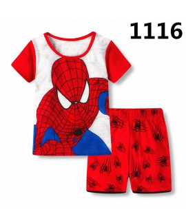 Marvel Summer Short-Sleeved Shorts Two-Piece Pyjamas Set Boys'Pajamas Spider-man Pyjamas