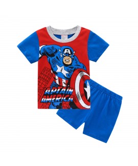 Marvel Summer Short-Sleeved Shorts Two-Piece Pyjamas Set Boys'Pajamas Spider-man Pyjamas