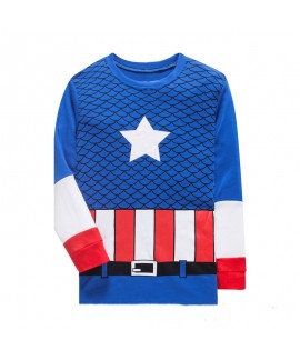 Children's Air-conditioned Pajamas Marvel Pajamas Boys' Set Captain America Pajamas Set