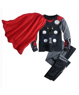 Children's Cartoon Marvel Superman Pyjamas Boys' Batman Suit +Cloak Three-piece Set