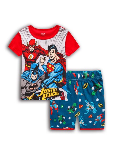 Children's Iron Man short-sleeved Home Clothes Middle-aged Children Batman Pajama Sets