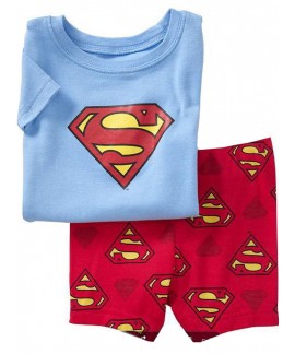 Children's Captain America short-sleeved Home Clothes Middle-aged Children Superman Pajama Set