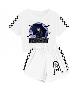 Wednesday Addams Kids T-shirt Shorts Sports Pjms Set