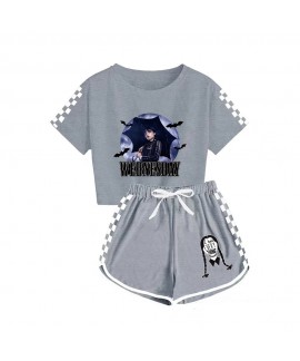 Wednesday Addams Kids T-shirt Shorts Sports Pjms S...