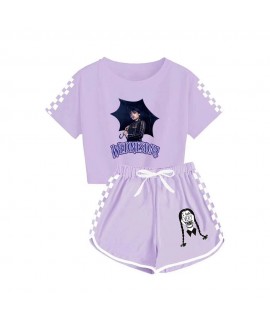 Wednesday Addams Kids T-shirt Shorts Sports Set Gi...