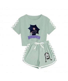 Wednesday Addams Kids T-shirt Shorts Sports Set Girl's Wednesday Addams Pjms