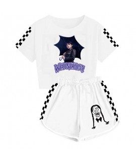 Wednesday Addams Kids T-shirt Shorts Sports Sets