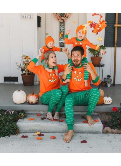 Pumpkin Halloween Matching family PJS