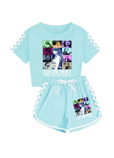 Taylor Swift Boys And Girls T-shirt And Shorts Sports Pajamas Children Taylor Swift Suits