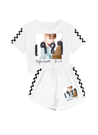 1989 Taylor Swift Boys And Girls T-shirt + Shorts Sports Pajama Set