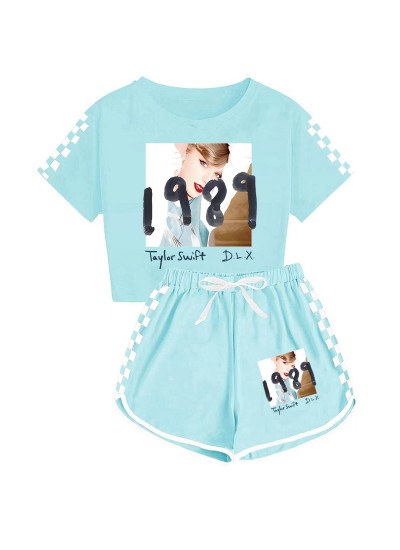 Taylor Swift Boys And Girls T-shirt + Shorts Sports 1989  Pajama Set