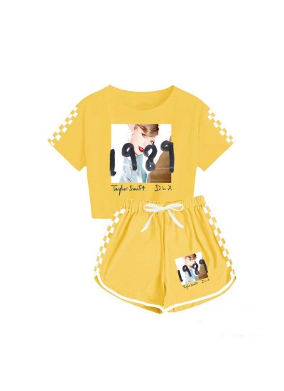 1989 Taylor Swift Boys And Girls T-shirt + Shorts Sports Pajama Sets