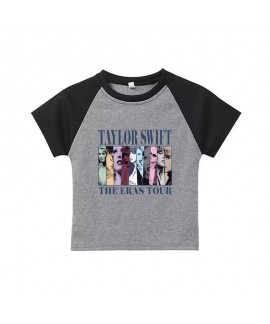 Taylor Swift Printed Short-sleeved T-shirt For Middle And Older Children