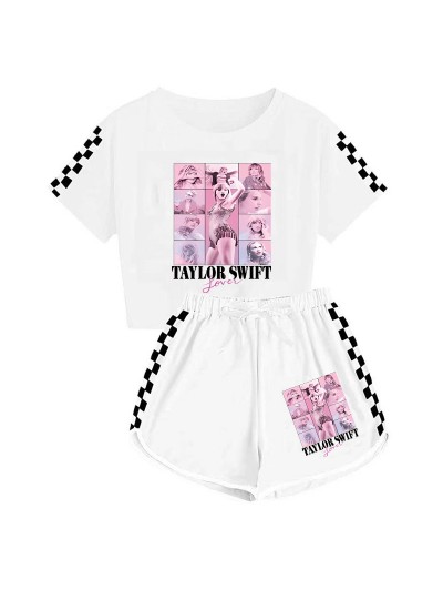 Taylor Swift Kids T-shirt And Shorts Sports Pajamas Boys And Girls Set