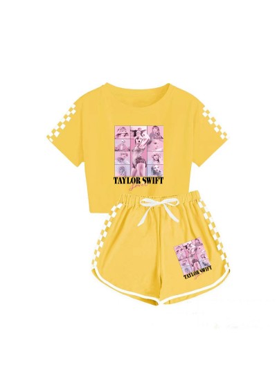 Taylor Swift Kids T-shirt And Shorts Sports Pajamas Kids Sets