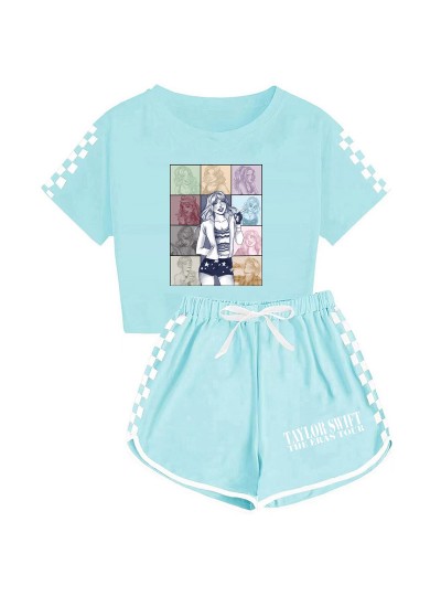 Kids Taylor Swift Boys and Girls T-shirt Shorts Sports Pajamas Set