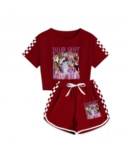 Eras Tour Taylor Swift Boys And Girls T-shirt + Shorts Sports Pajama Sets