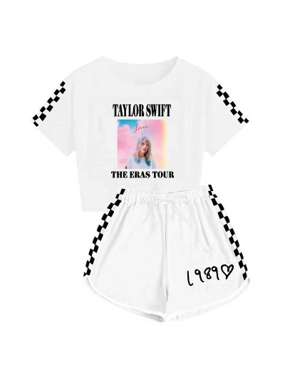 Children's Taylor Swift The Eras Tour Boys and Girls T-shirt + Shorts Sports Pajamas Set