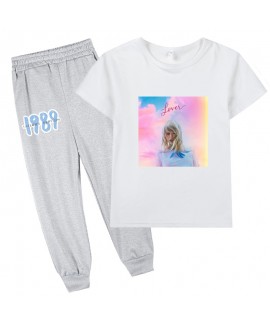 Taylor Swift 1989  Graphic Kids Short Sleeve T-Shirt + Long Pants Set