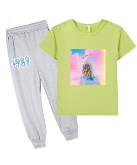 1989 Taylor Swift Graphic Kids Short Sleeve T-Shirt + Long Pants Pajamas Set