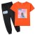 orange short T+black trousers 