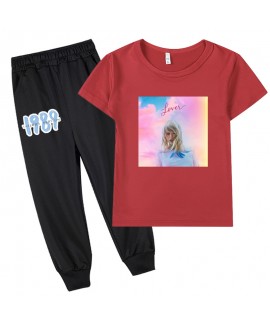 1989 Taylor Swift Graphic Kids Short Sleeve T-Shirt + Long Pants Sets