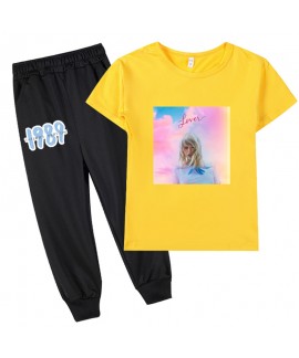 1989 Taylor Swift Graphic Kids Short Sleeve T-Shirt + Long Pants Sets