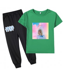 1989 Taylor Swift Graphic Kids Short Sleeve T-Shirt + Long Pants Sets