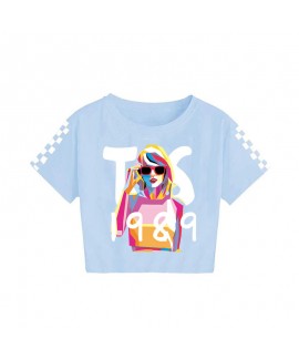 Taylor Swift 1989 Children's 120-160 Summer Printed Casual Short Sleeve T-Shirt