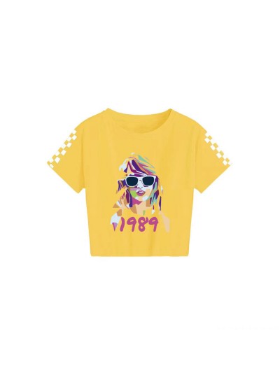 Taylor Swift Kid's 120-160 Top Taylor Swift Printed Casual Short Sleeve T-Shirt