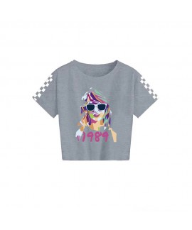 Taylor Swift Kid's 120-160 Top Taylor Swift Printed Casual Short Sleeve T-Shirt