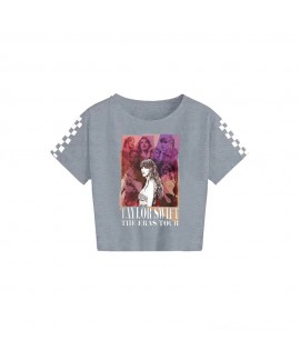 Taylor Swift Kid's 120-160 Top Taylor Swift The Eras Tour Printed Casual Short Sleeve T-Shirt