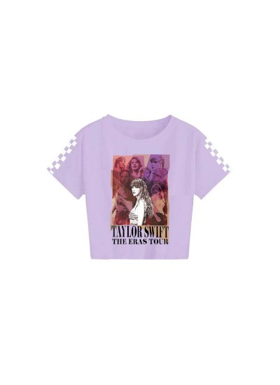 The Eras Tour Taylor Swift Kid's 120-160 Summer Printed Casual Short Sleeve T-Shirt Top