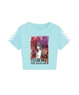 Taylor Swift Kid's 120-160 Top Taylor Swift The Eras Tour Printed Casual Short Sleeve T-Shirt