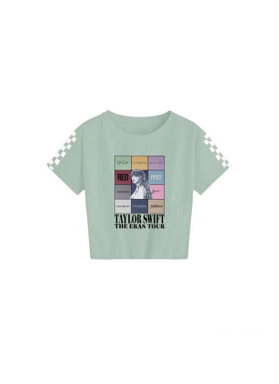 Taylor Swift Kid's 120-160 Summer Top Printed Casual Short Sleeve T-Shirt