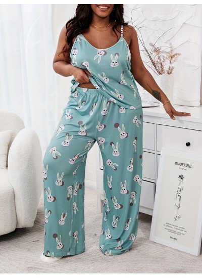 Womens Plus Two Piece Plus Size Summer Pajama 