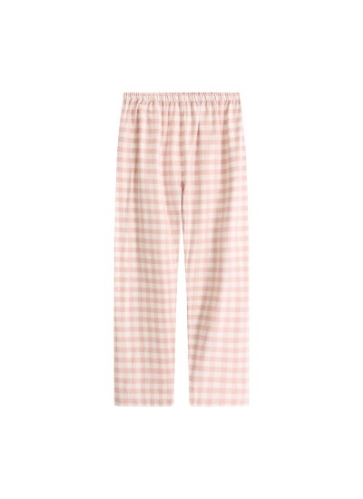 Unbranded Pure Cotton Women's Home Sleep Pants, All Cotton Brushed Plaid Solid Home Long Pants