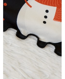 Crew Neck Cami Christmas Snowman Print women Pajama Set