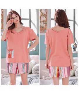 Pure cotton short-sleeved shorts creative style men and women pullover home service