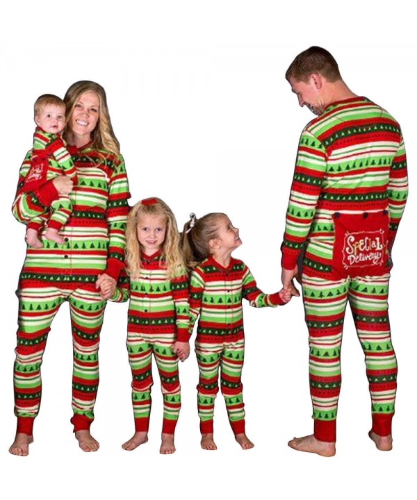 New style parent-child suit children's pajamas Striped Christmas tree ...