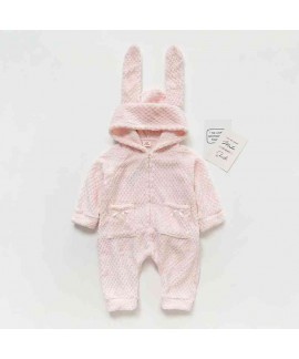 Parent-child warm coral velvet mother and women plus jumpsuit baby pajamas home service clothing