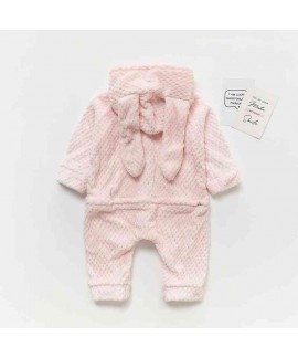 Parent-child warm coral velvet mother and women plus jumpsuit baby pajamas home service clothing