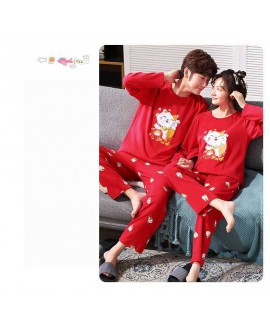 New year festive long-sleeved men and women parent-child cotton pajamas family wear