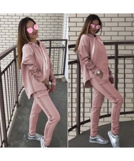 Street casual women's loose fitting hooded sweater trousers with pants