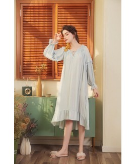 Bathrobe Female 100% Cotton Nightgowns Women Night...