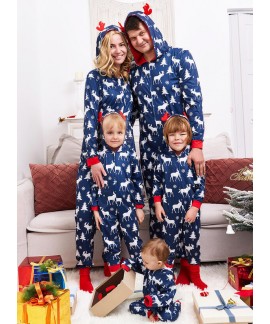 Printed reindeer family suit Christmas home clothes